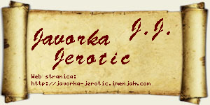 Javorka Jerotić vizit kartica